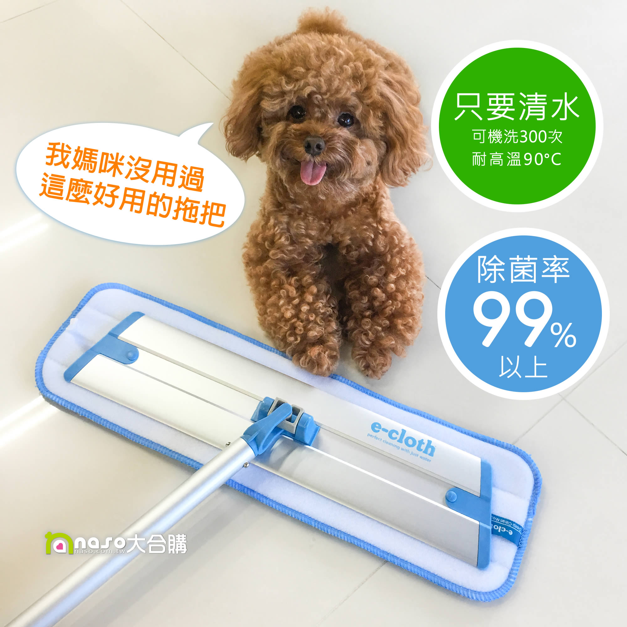 【雙11好禮】英國e-cloth 深層清潔除菌抗過敏輕量級平板拖把 好評第33團