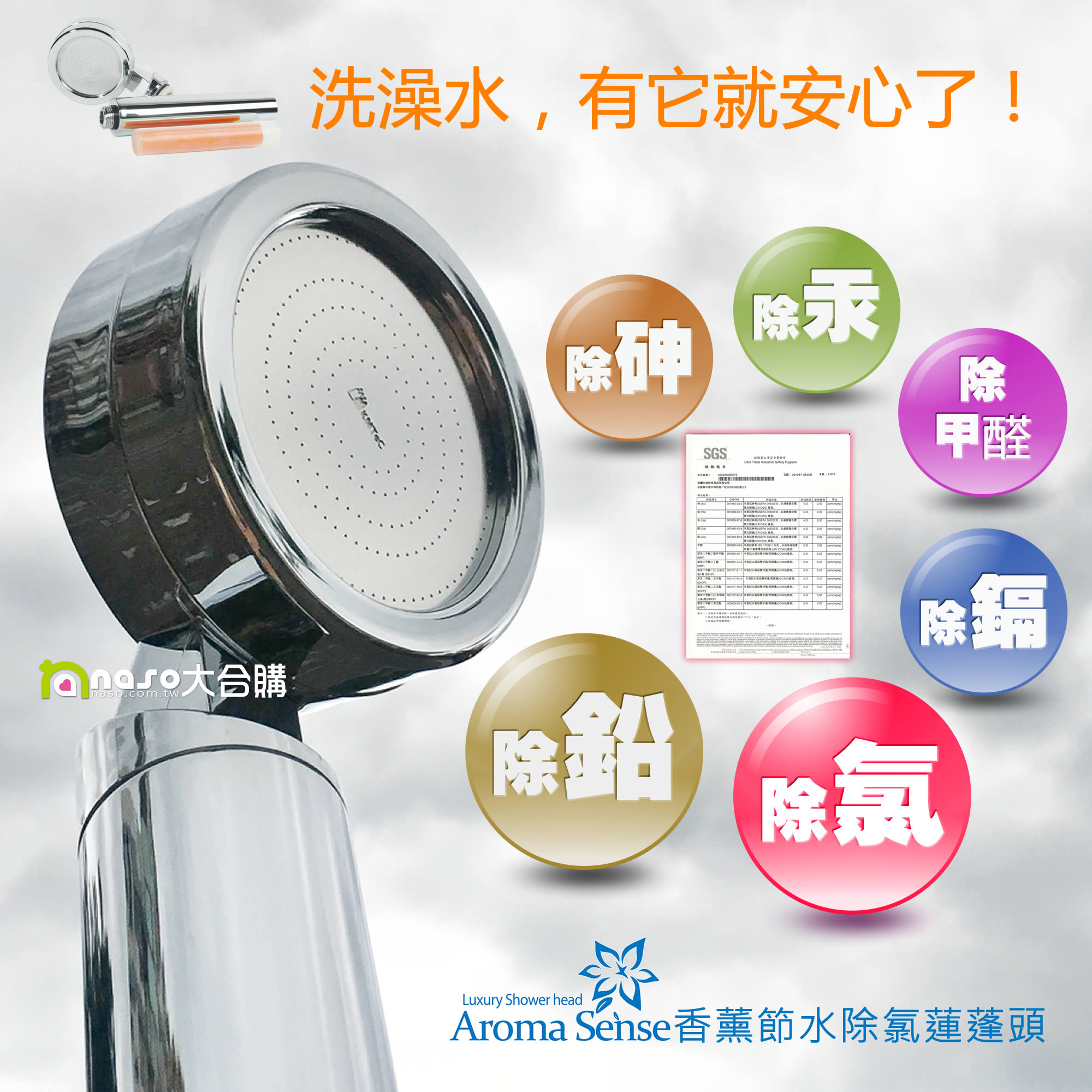 AromaSense香薰節水除氯蓮蓬頭 好評第10團
